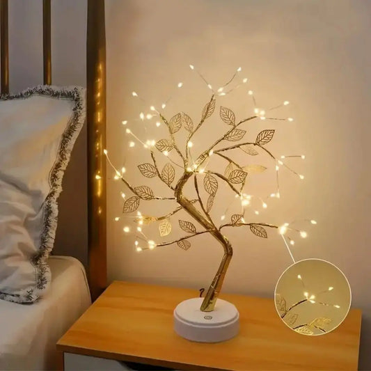 1pc Golden Leaf Tree Lamp,