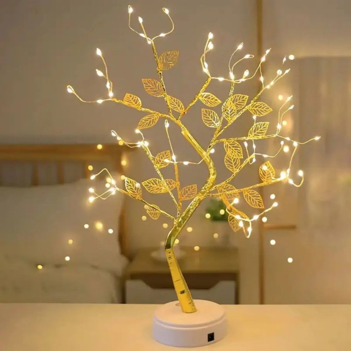 1pc Golden Leaf Tree Lamp,