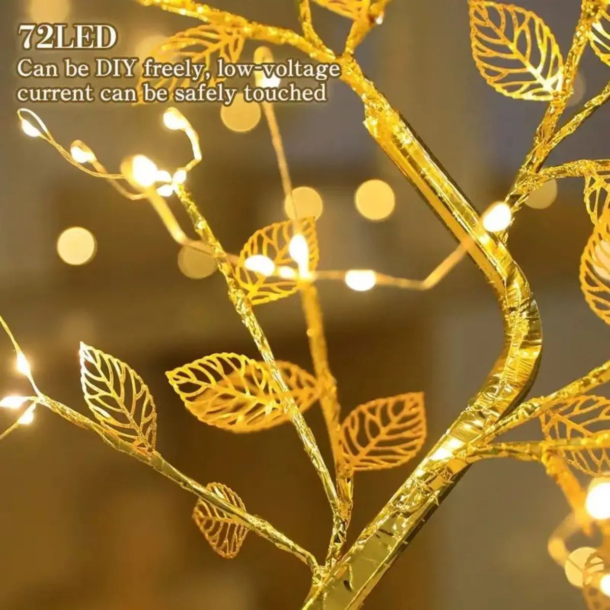 1pc Golden Leaf Tree Lamp,