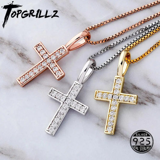 Cross Pendant Gold Silver Rose Gold