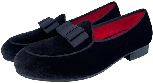 Men's Black Velvet Loafers