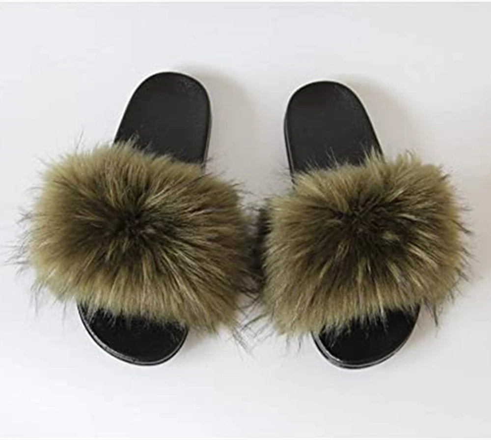 Women's Vegan Furry Slippers