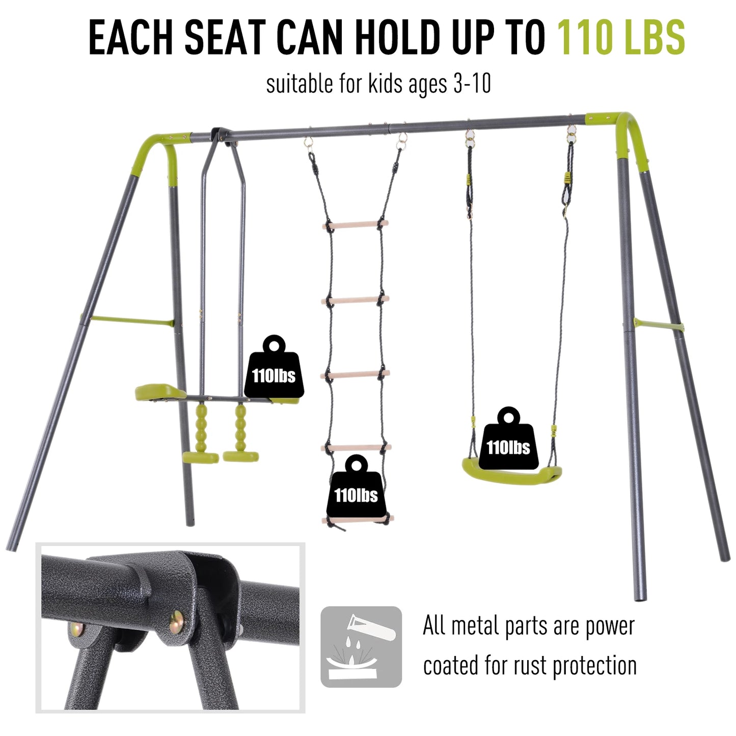 3 in 1 Kids Swing Set