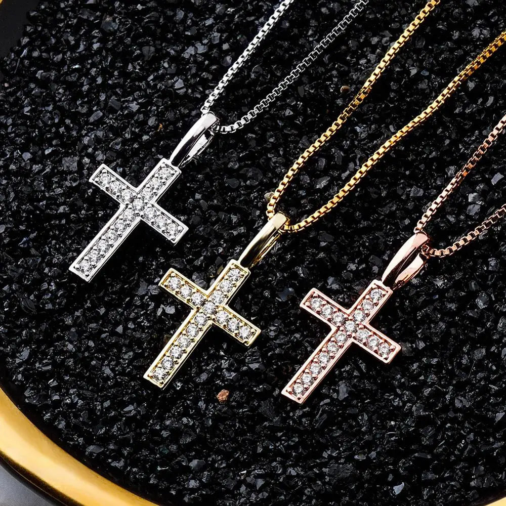 Cross Pendant Gold Silver Rose Gold