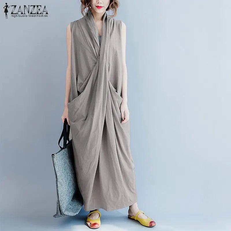 Oversize  Asymmetrical Maxi Dress