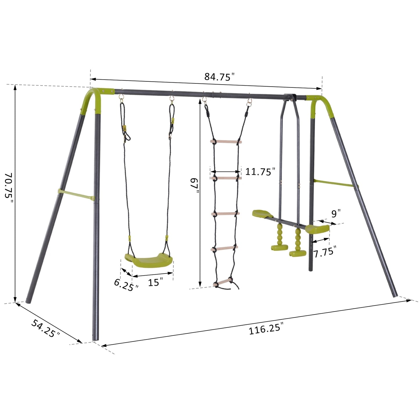 3 in 1 Kids Swing Set