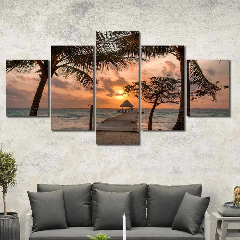 Painting Sunset Tropical Beach