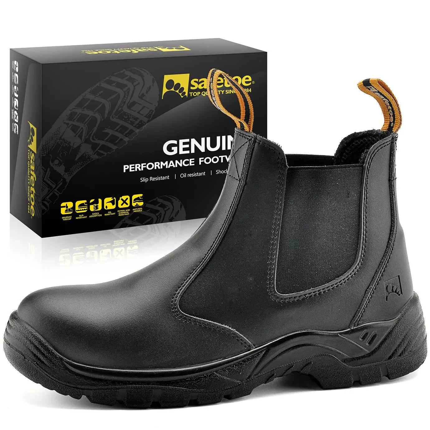 Safety Shoes  With Steel Toe Cap, Waterproof Leather