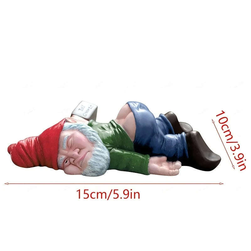 1pc Drunken Garden Gnome Statue,