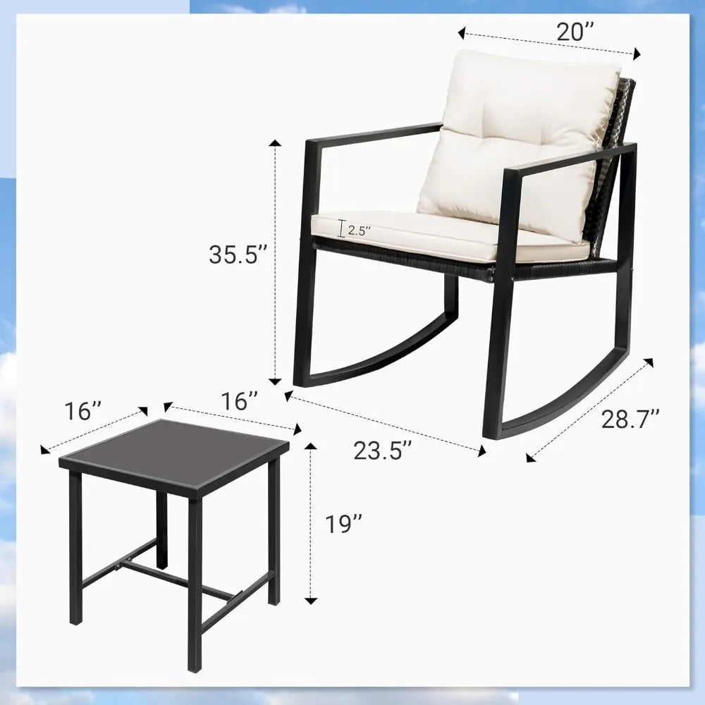 Patio Chairs 3 Piece