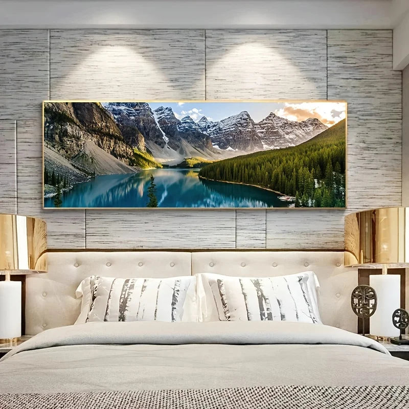 , Lake Forest Mountain Scenery Painting cture