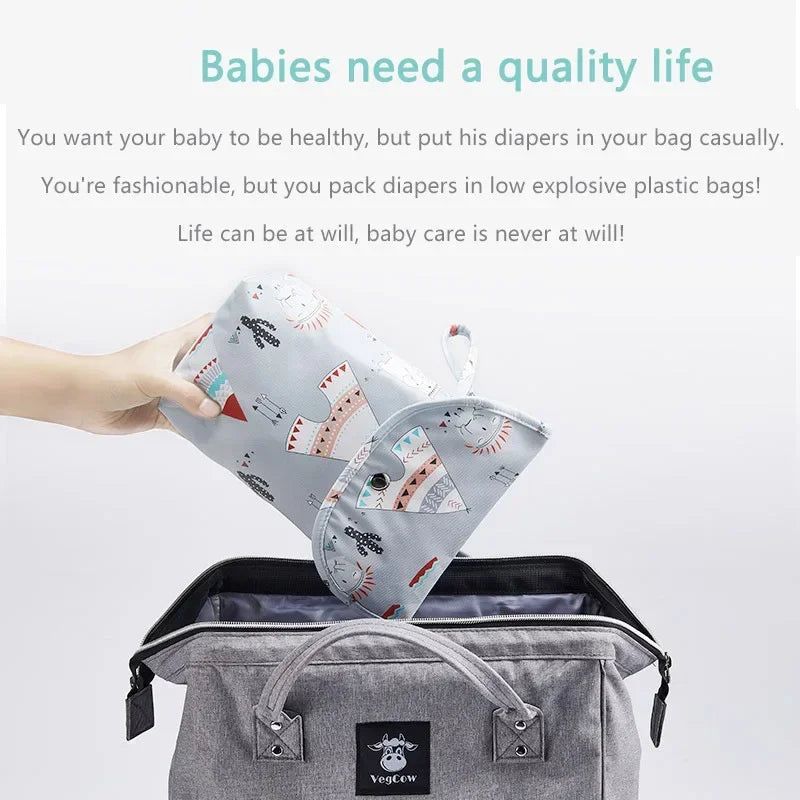 Baby Diaper Bag Organizer Reusable Waterproof Wet/Dry Cloth Bag Mummy Storage Nappy Bag For mommy diaper Diaper Clothing