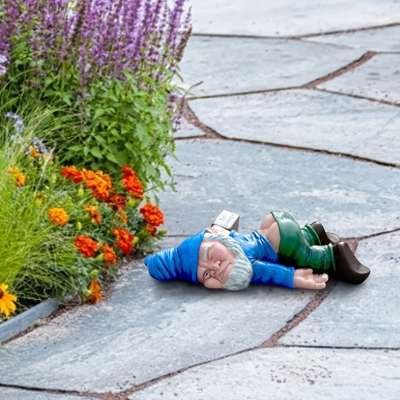 1pc Drunken Garden Gnome Statue,