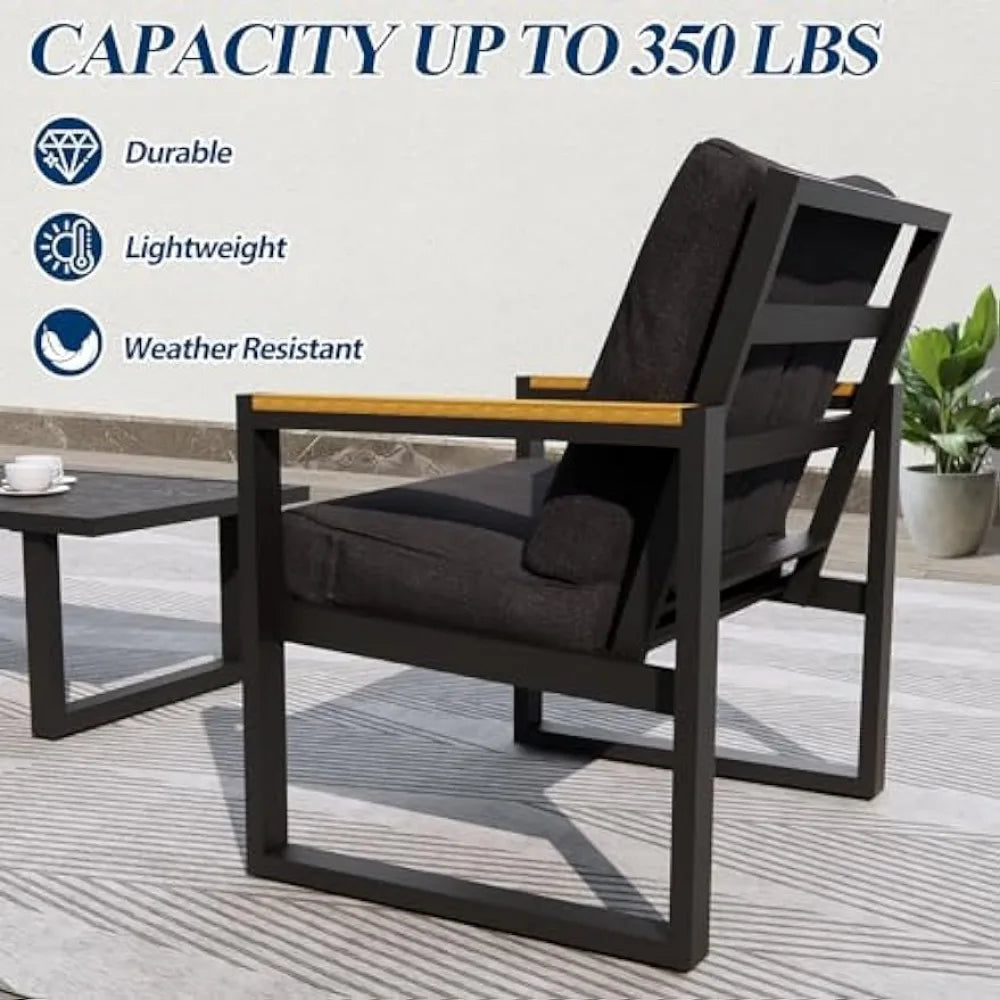 Outdoor 4 Pieces Aluminum Frame Furniture Set