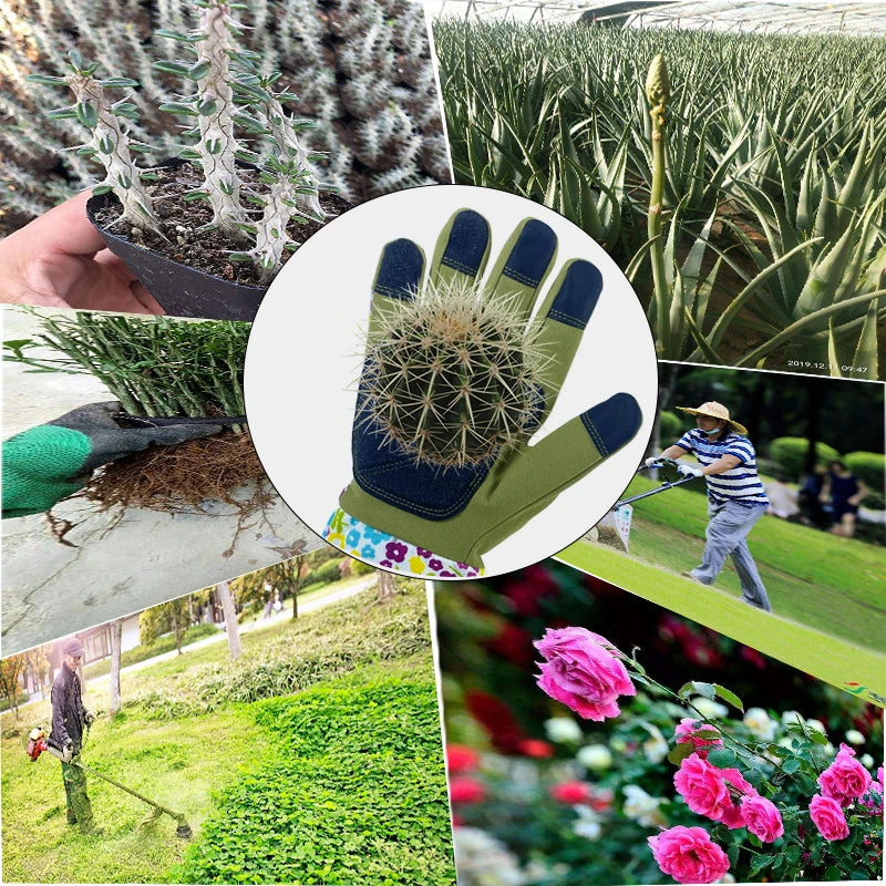 Floral Long Gardening Gloves for Women Thorn Proof Gloves Rose Pruning Garden Gloves with Touch Screen,Breathable Work Gloves