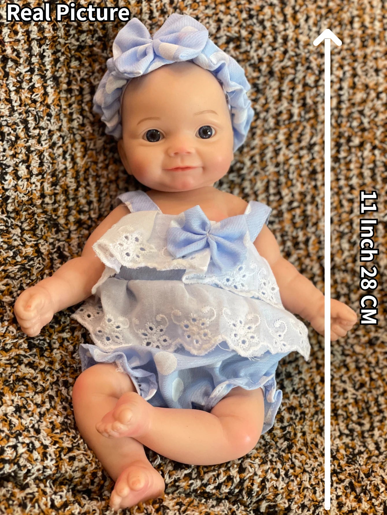 11 Inch Cute baby Reborn Handmade Bebe Newborn Doll 3D Painted  Bebe Reborn Doll