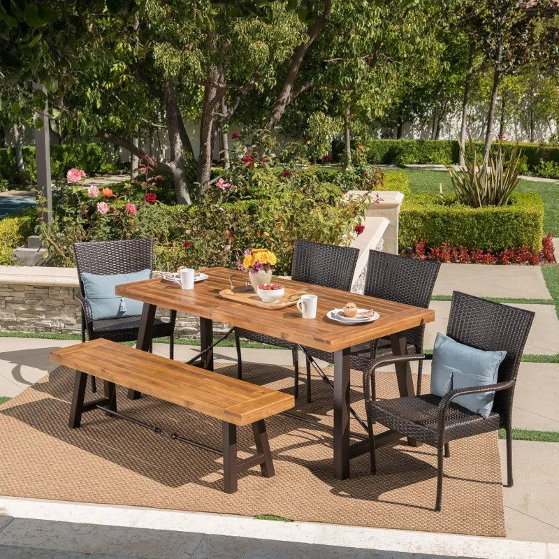 Outdoor Acacia Wood Dining Set