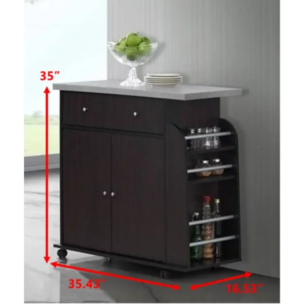 Kitchen Cart with Spice Rack & Towel Rack