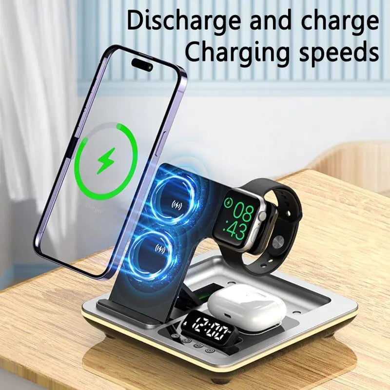 Auto  Wireless Charger Stand Alarm Clock