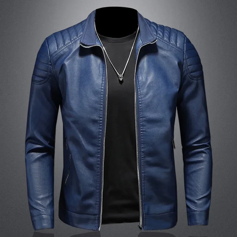 2024 Spring Moto Pu Leather Jacket