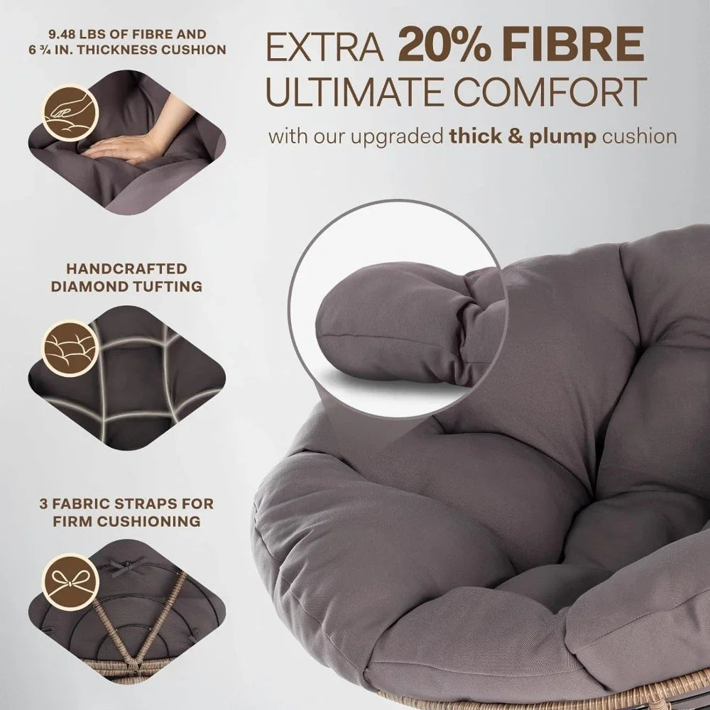 Ergonomic Wicker Papasan Chair