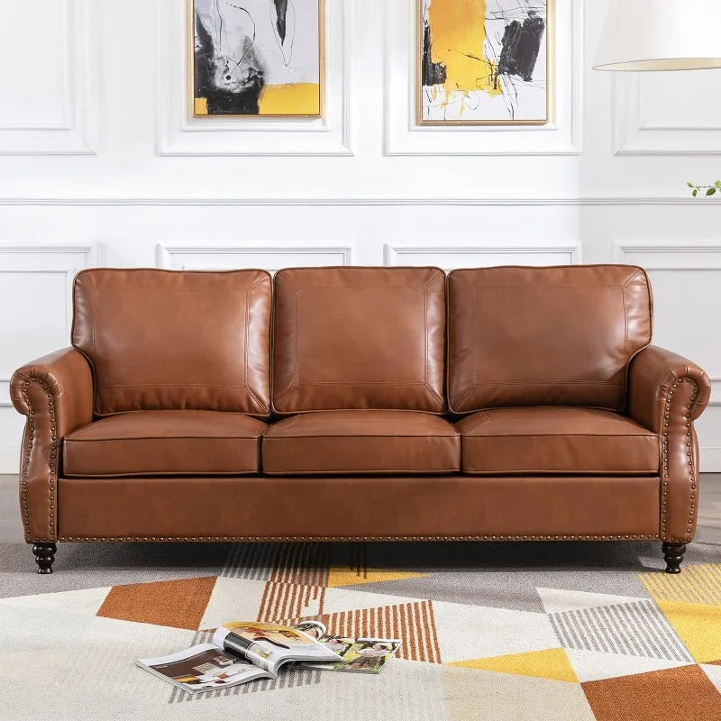 79'' Faux Leather Recliner Sofa