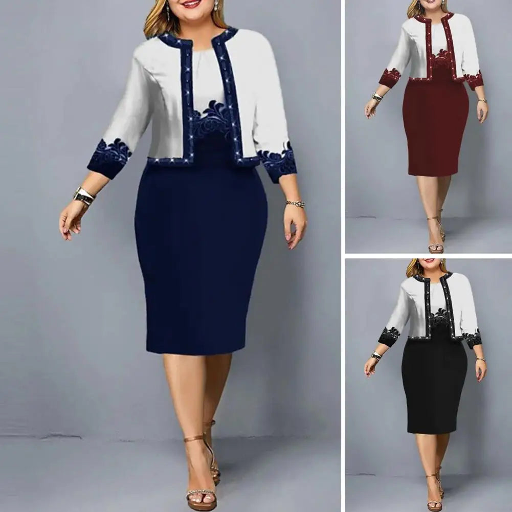 2 Pcs/Set Women Coat Dress Set