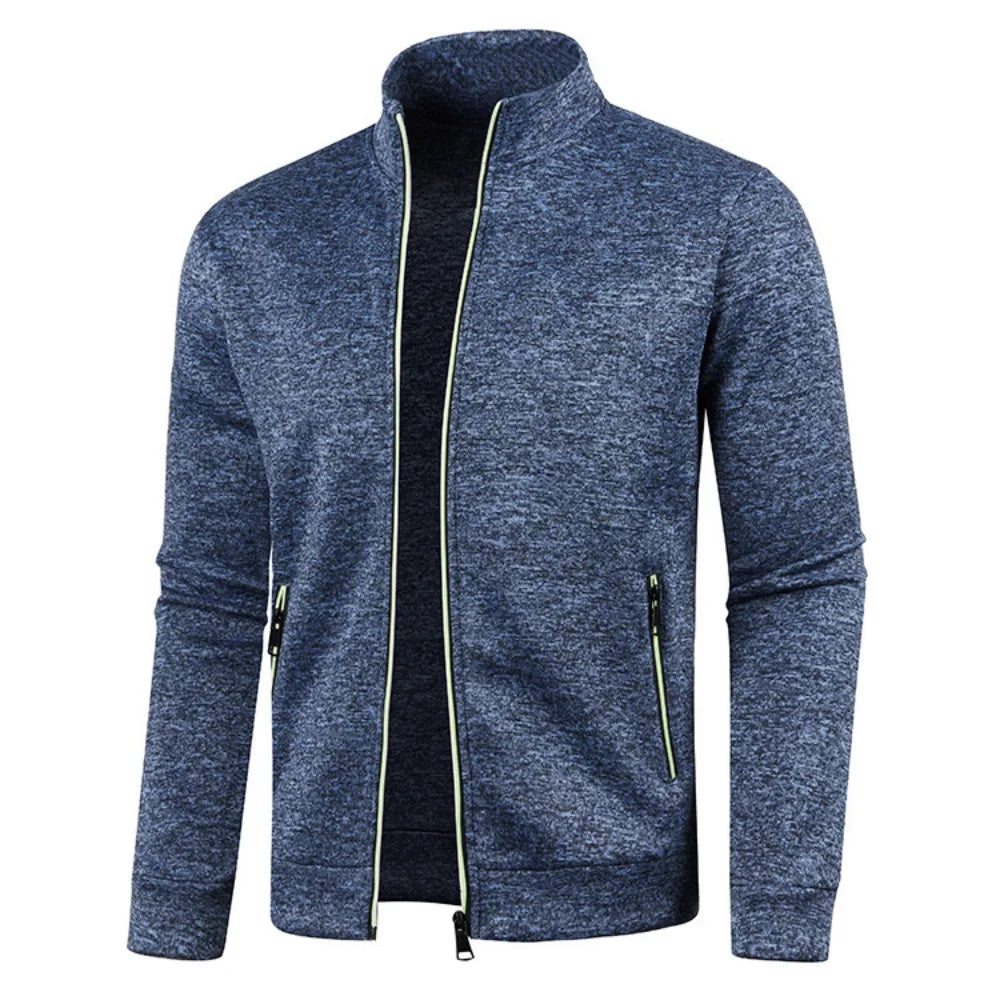 Men's Zipper Knit Long Sleeves Sweater Coat