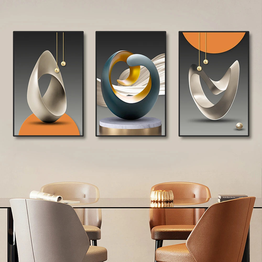 3pcs Modern Geometric Wall Art