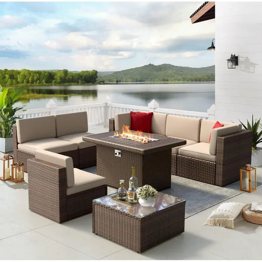 40" Fire Pit Outdoor Sofa Set