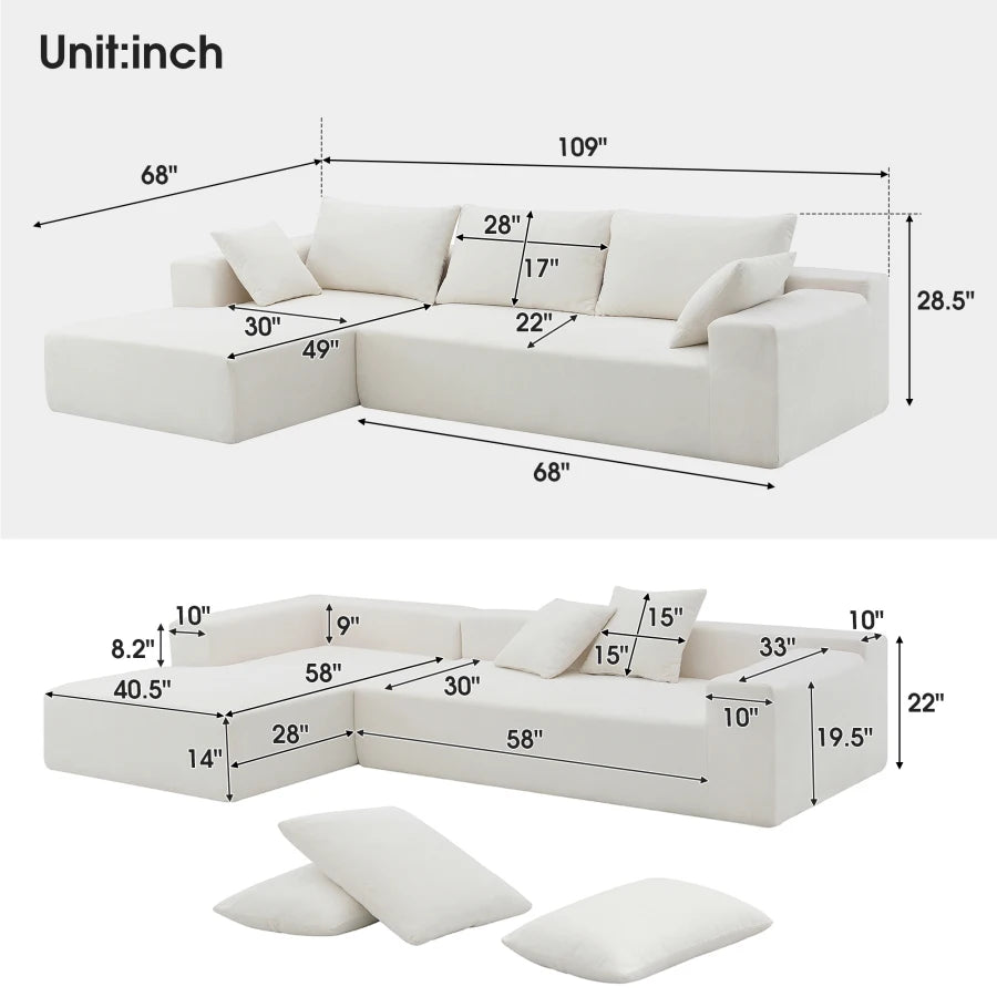 Sectional Upholstered Sleeper Sofa