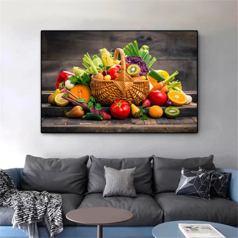 Wall Art Fruit And Vegetable Basket