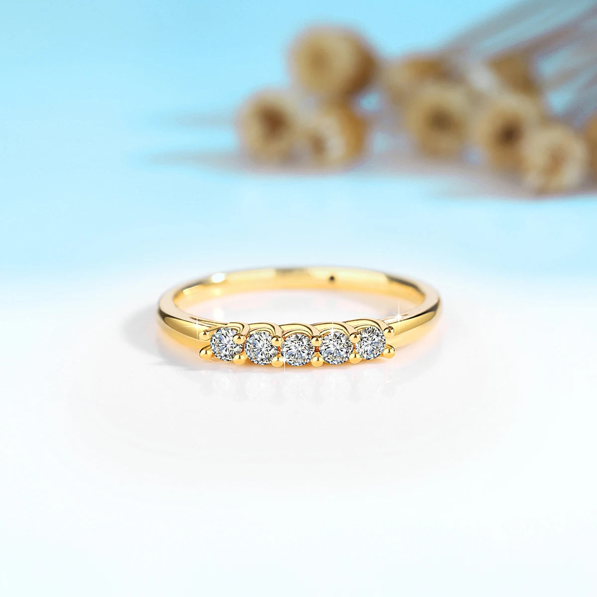 Wedding Band Moissanite Real Gold