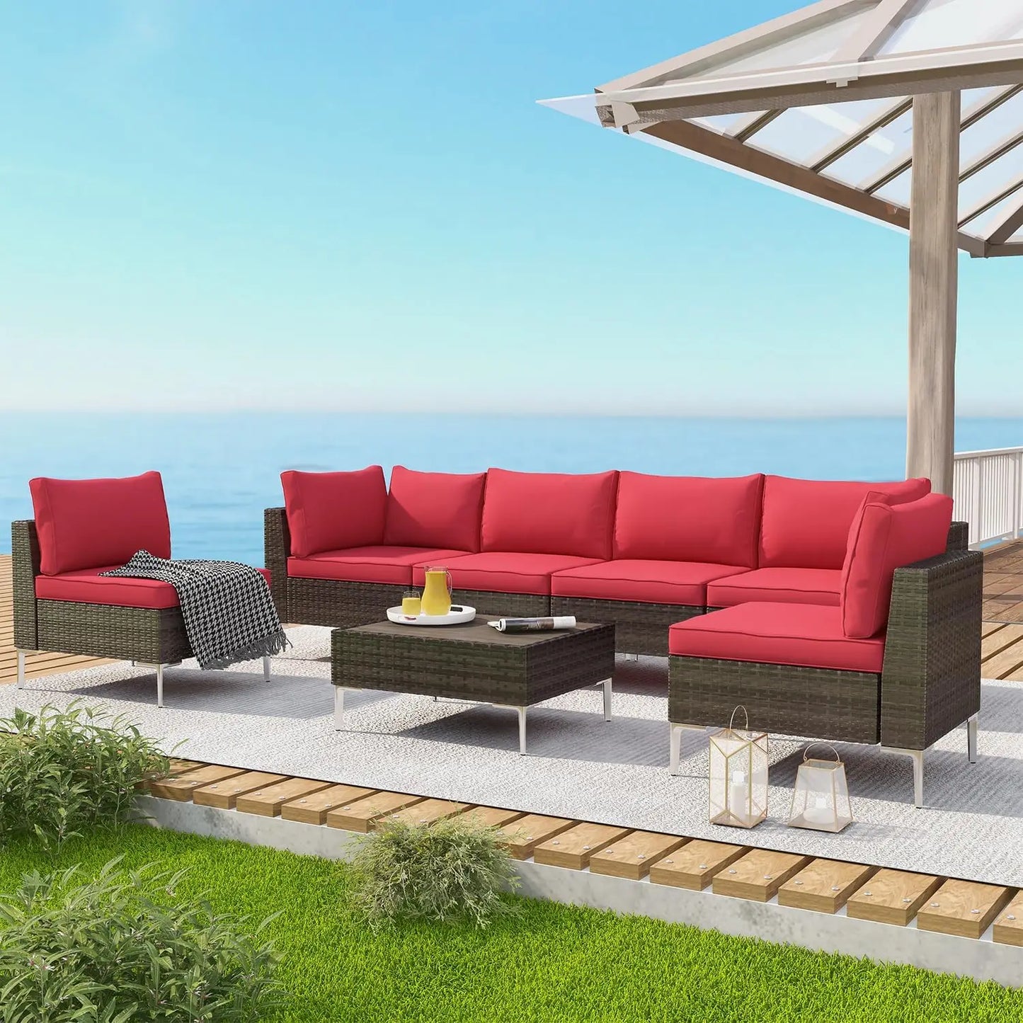 Outdoor Patio Furniture Set,7 Pieces