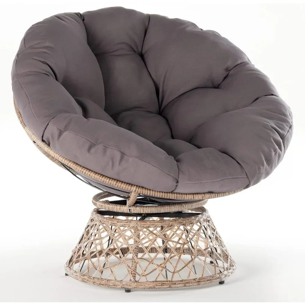 Ergonomic Wicker Papasan Chair