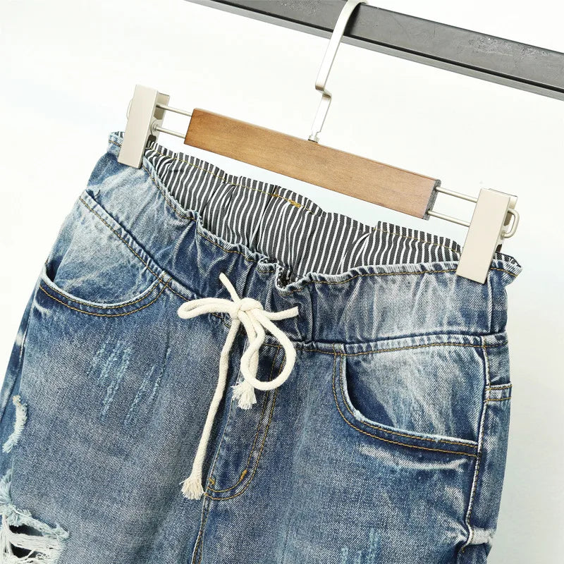 Loose Vintage High Waist Jeans Plus Size