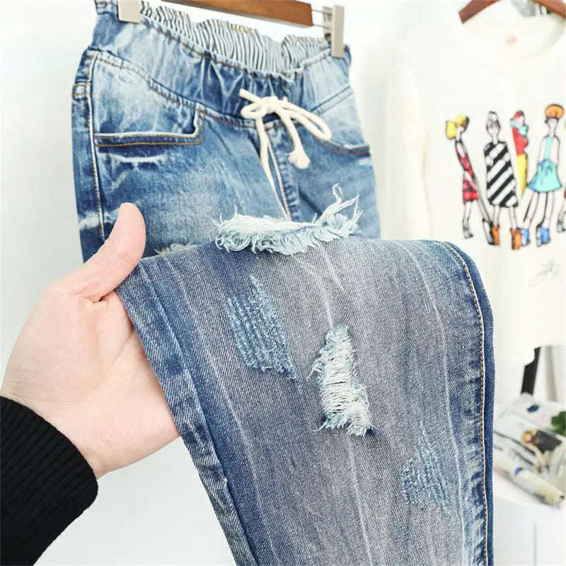 Loose Vintage High Waist Jeans Plus Size