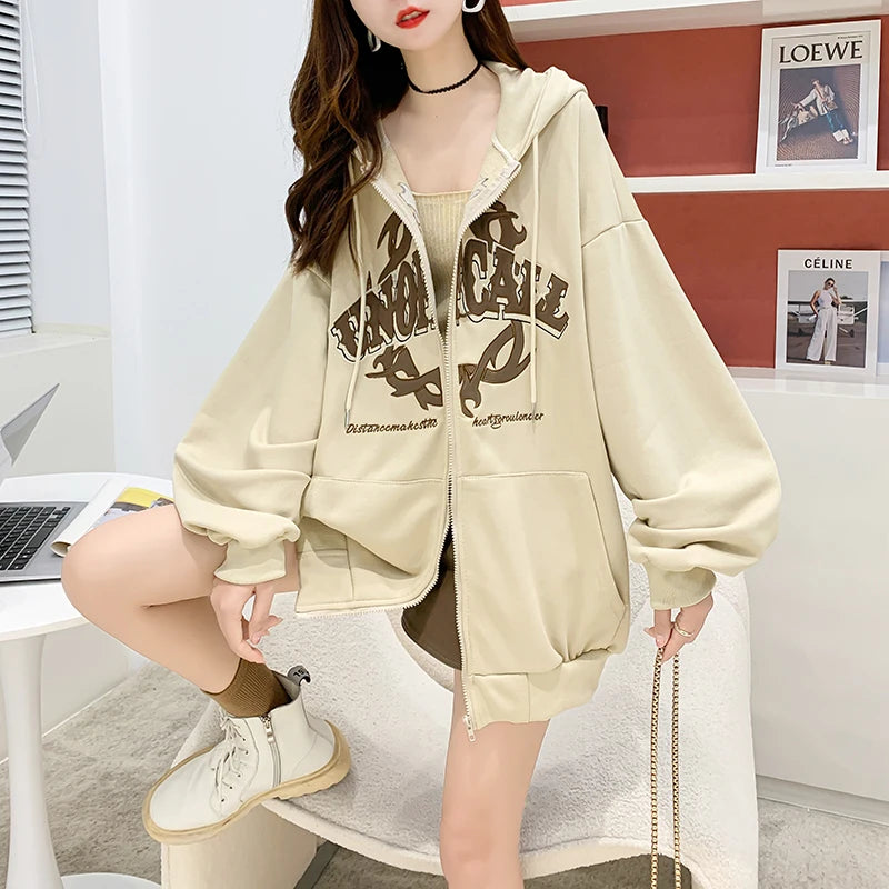 Zip Up Hoodie Women Men