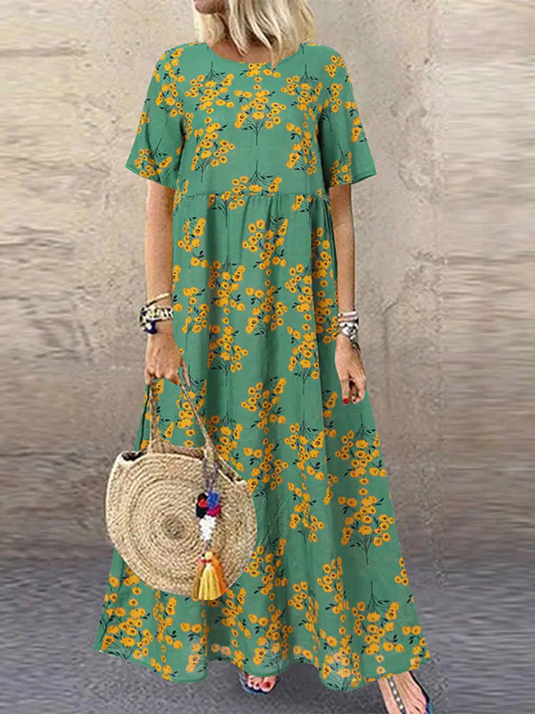 Women Vintage Maxi  Dress