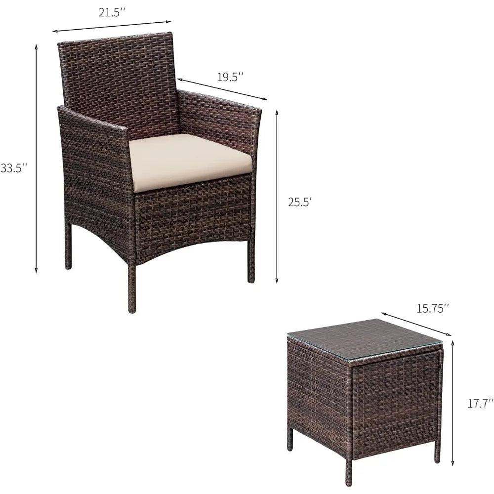 3 Pieces Patio Furniture