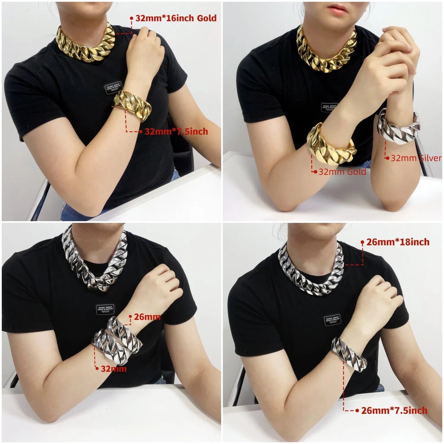 Cuban Link Chain Bracelets Necklaces