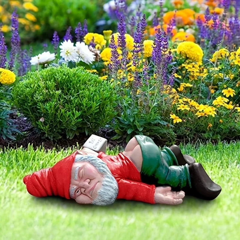 1pc Drunken Garden Gnome Statue,