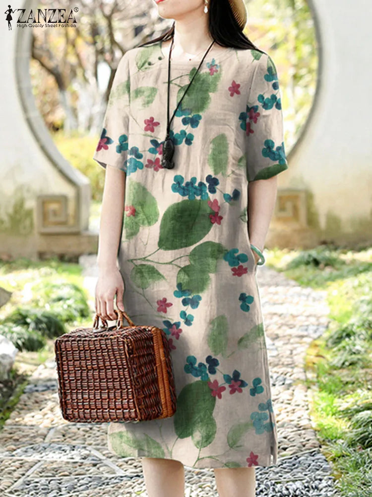 Short Sleeve Floral Dress