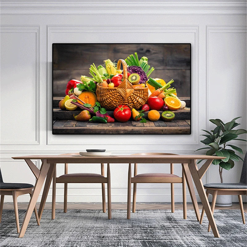 Wall Art Fruit And Vegetable Basket