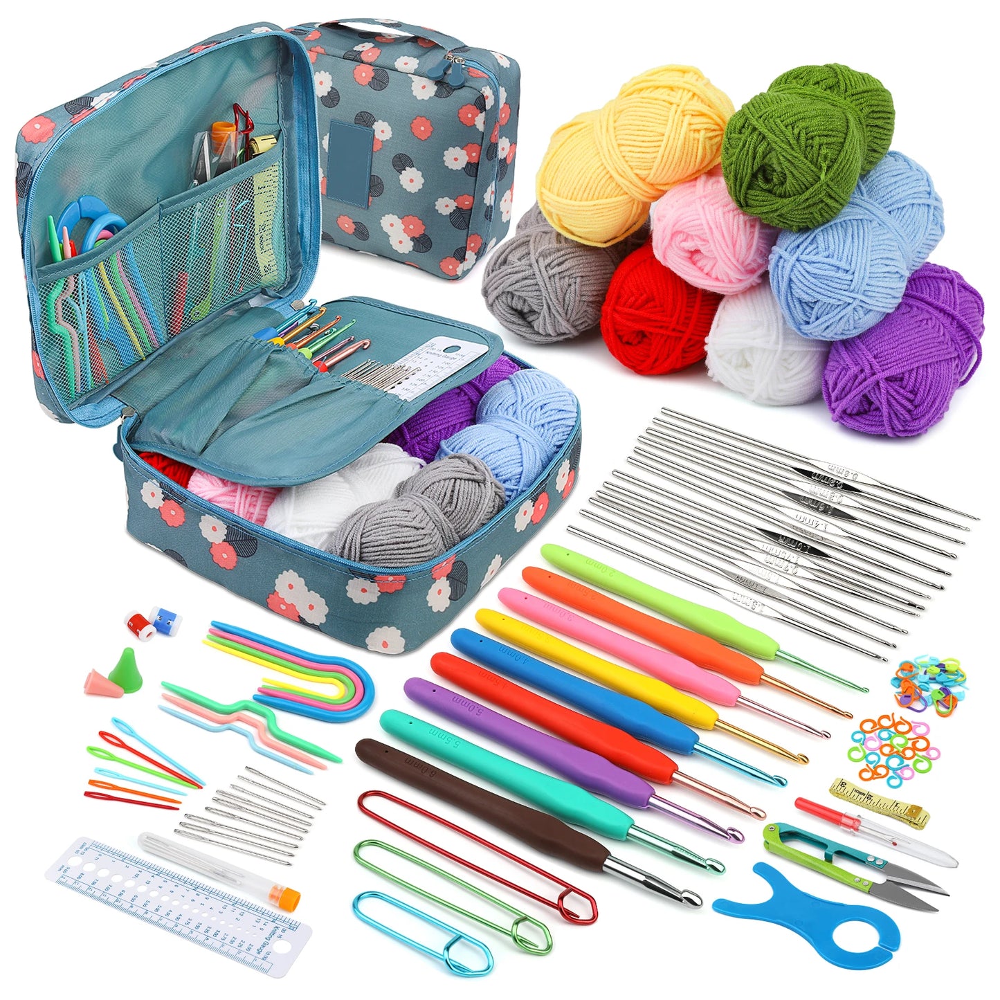 Knitting Kit With Crochet Needles And Cotton Thread