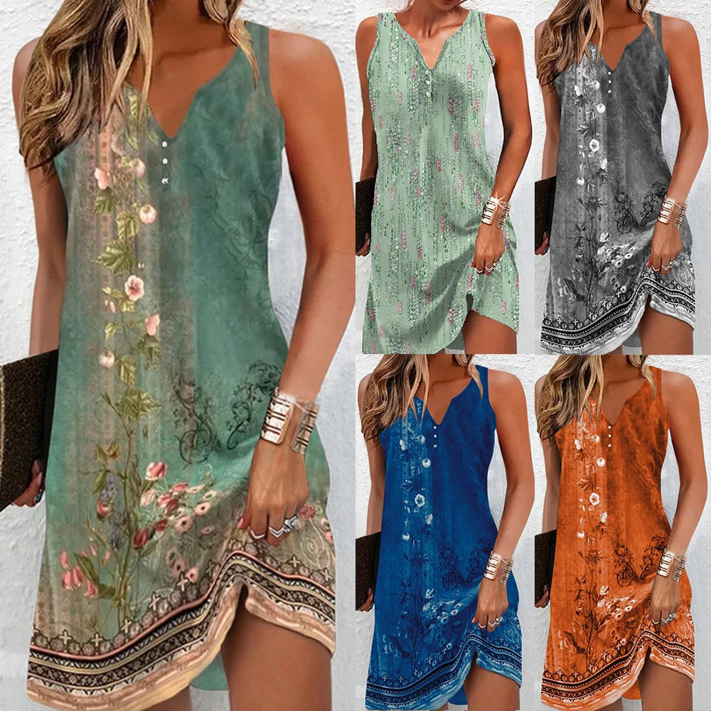 Floral Beach Tank Dress Ladies