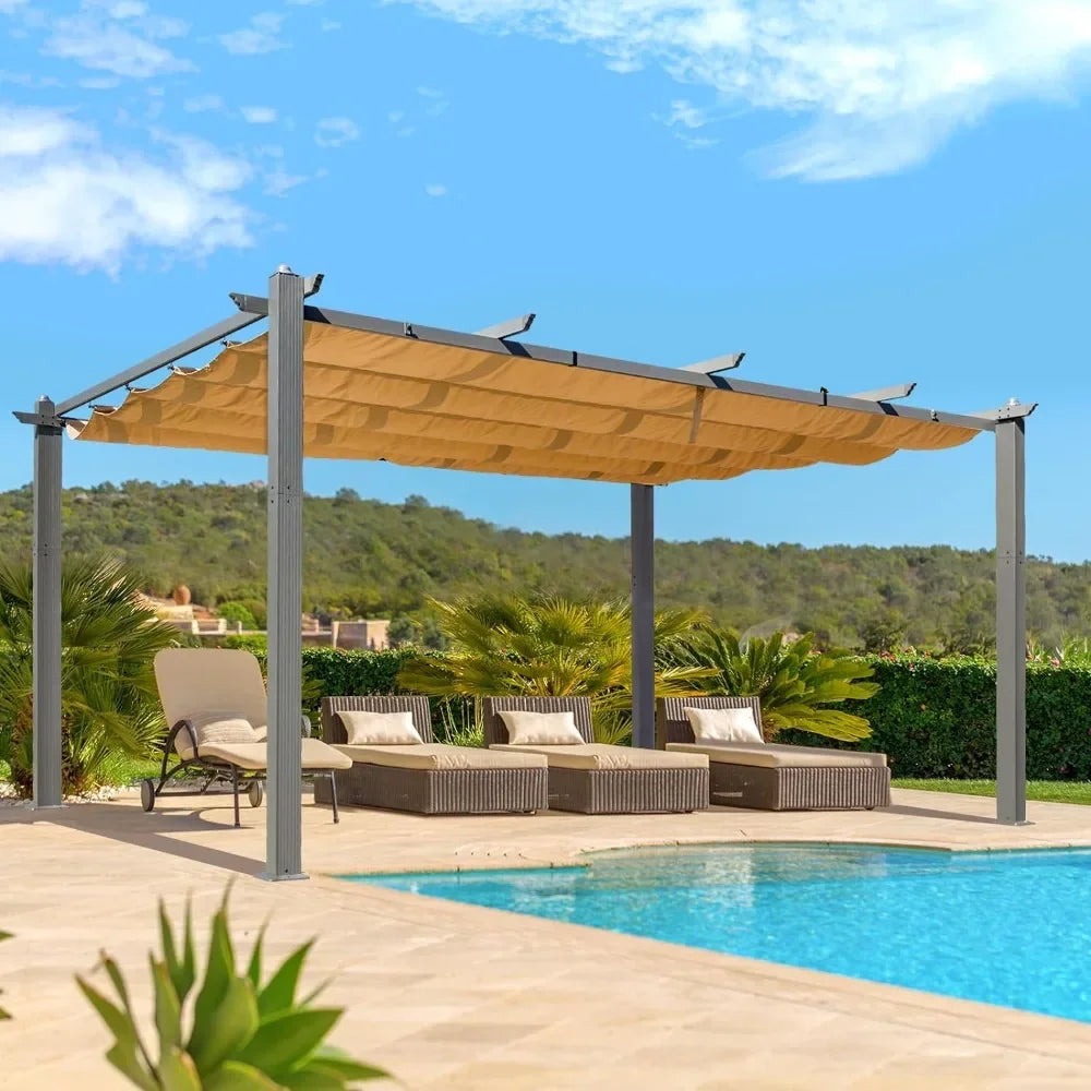 Aluminum Pergola with Retractable Canopy