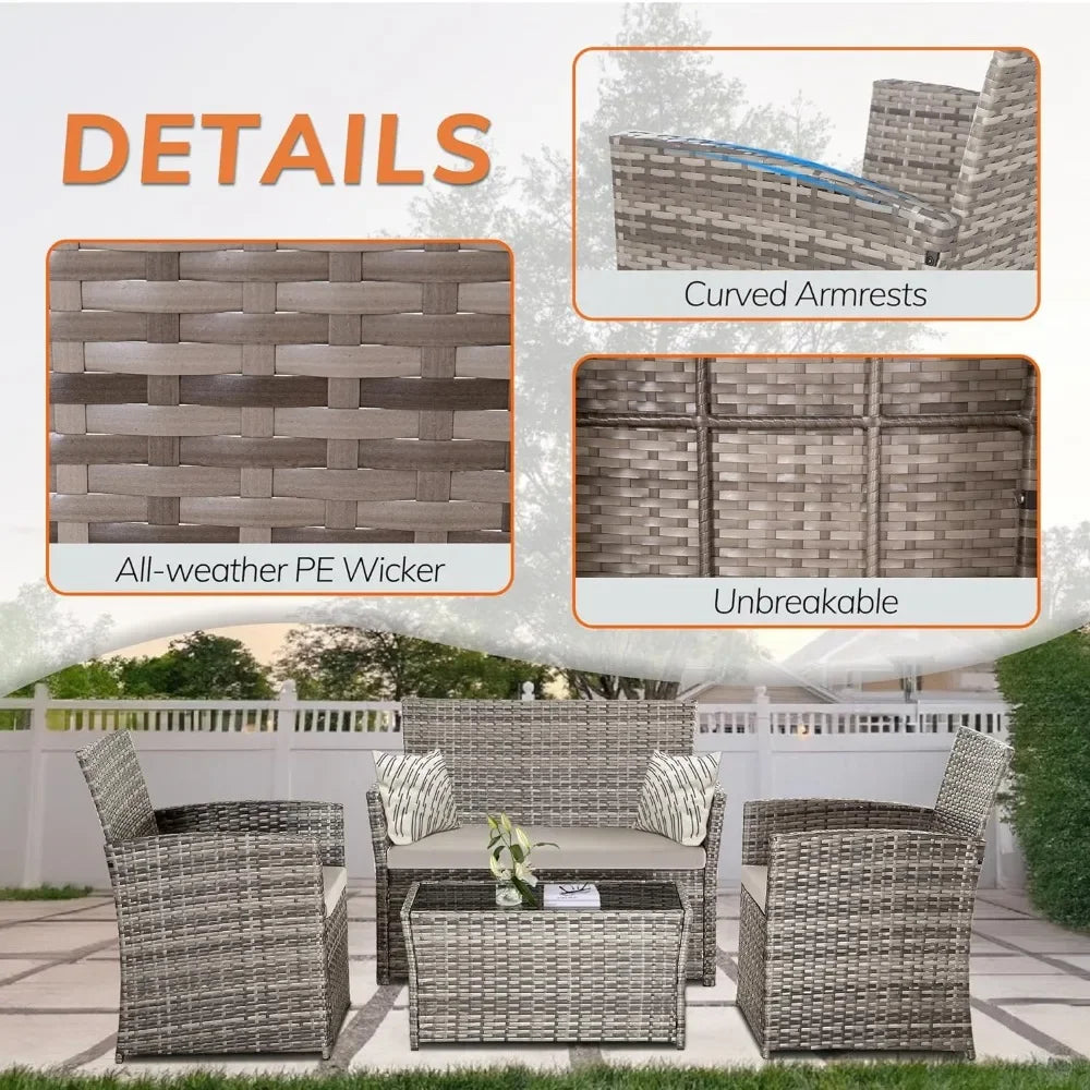 4 Piece Patio Furniture Set