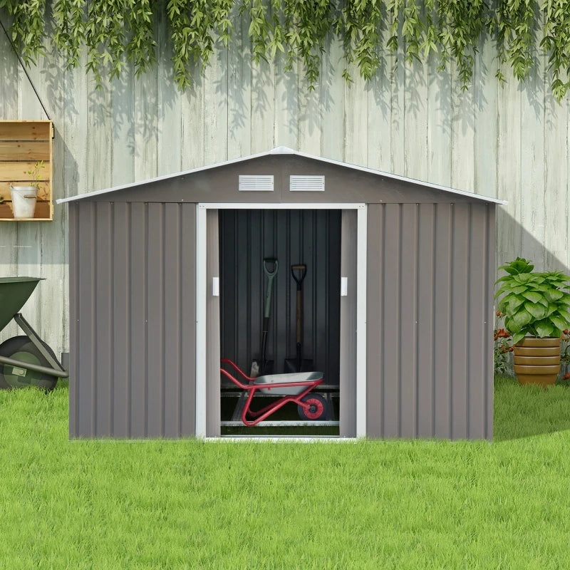 Garden Storage Shed w/Floor Foundation Outdoor Patio Yard Metal