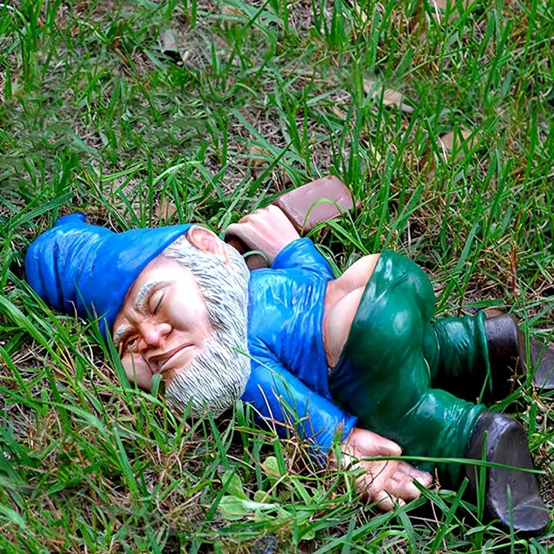 1pc Drunken Garden Gnome Statue,